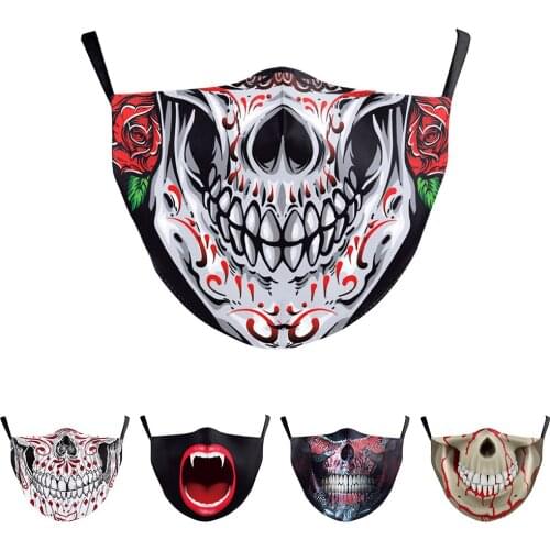 2021 NEW Horror Skull Face-Mouth Masks Protection Cycling Spots Breathable Adult Party Mask Halloween Cospaly Womens Men Unisex