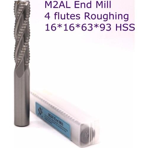 3 pcs of blade diameter 16mm overlength:123mm 4 flutes roughing HSS end mill for CNC milling machine tool mills cutter