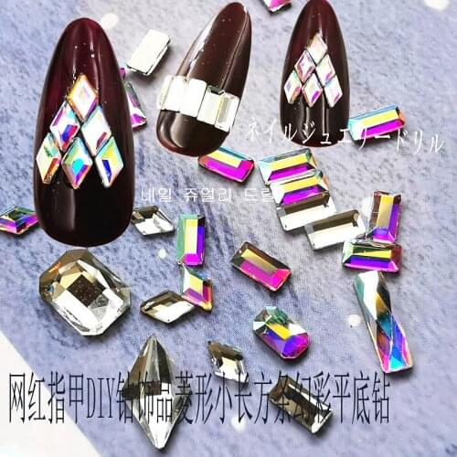 50pcs/pack Japan 3D Nail Art Decorations Nail Accessories Geometry Glitter Rhinestone Nail Parts DIY Charm Nail Supplies