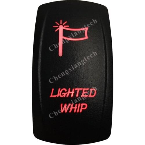 5 Pin ON OFF SPST Red Led Lighted Whip Rocker Car Boat Dashboard Light 12v 24v Toggle Switch for Carling ARB Narva 4x4 Style