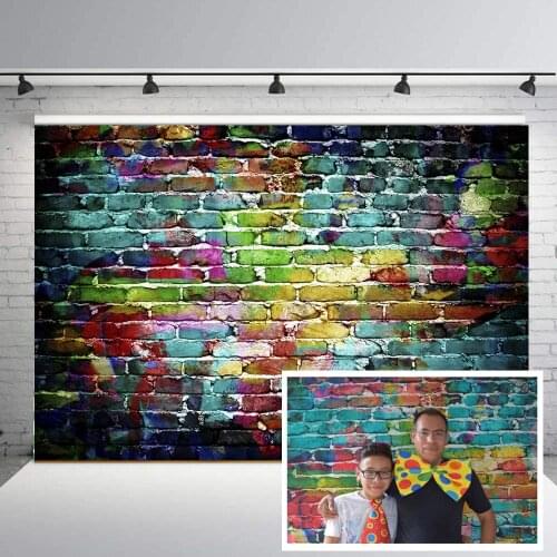 BEIPOTO Colorful Brick Wall Photography Backdrop for Studio Prop Photo Background wedding photo booth 90s themed birthday party