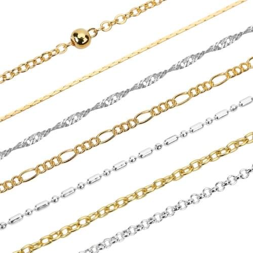 5meters Diameter 2mm Gold Silver Color Metal Iron Snake Ball Bead Link Chains Bulk Lot For Diy Necklace Findings Jewelry Making