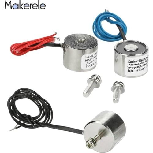 DC 6V 12V 24V MK20/15 Holding Electric Magnet Lifting 2.5KG/25N Solenoid Sucker Electromagnet DC 6V 12V 24V Non-standard Custom
