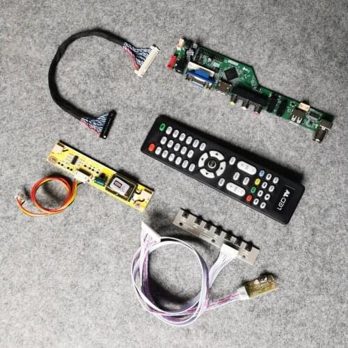 DIY kit Fit LM190WX1/LM171W02/LM171WX3 VGA AV USB 1440*900 LCD monitor universal controller board matrix 30 Pin LVDS 2CCFL