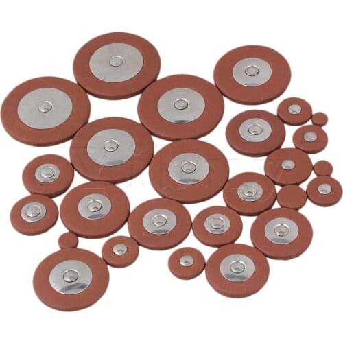 Yibuy Orange Saxophone Leather Pads For Alto Saxophone Pack of 25