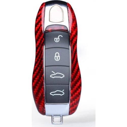 Red carbon fiber Car Key shell cover Fit For Porsche 911 918