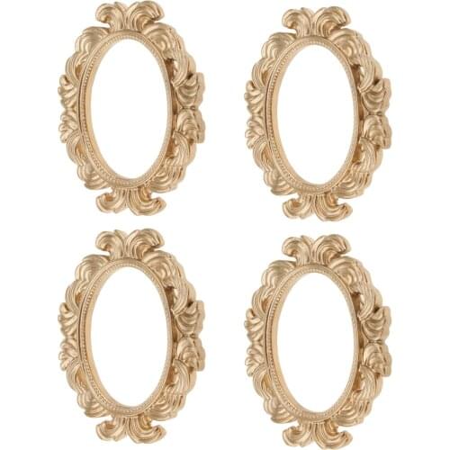MagiDeal 4pcs Vintage Baroque Style Oval Resin Wall Frame Home Decorations Wedding Photo Prop