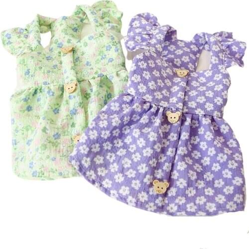 Cute Floral Dog Dress Cat Pet Skirt Girl Dog Clothes Dresses Puppy Apparel Yorkies Pomeranian maltese Poodle Schnauzer Clothing