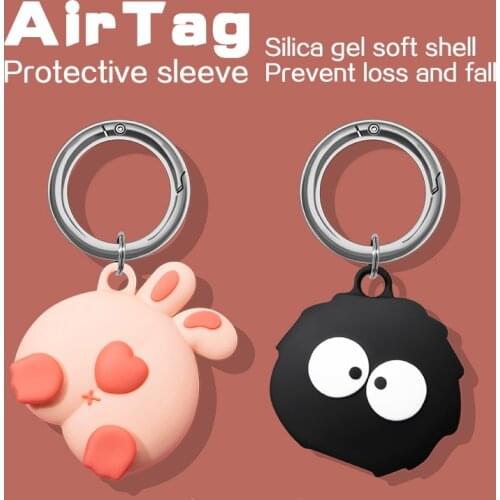 Lovely Cartoon Silicone Soft Protective Sleeve For Apple AirTag Keychain Pet Child Anti-lost Device Air Tag Protect Case Cover