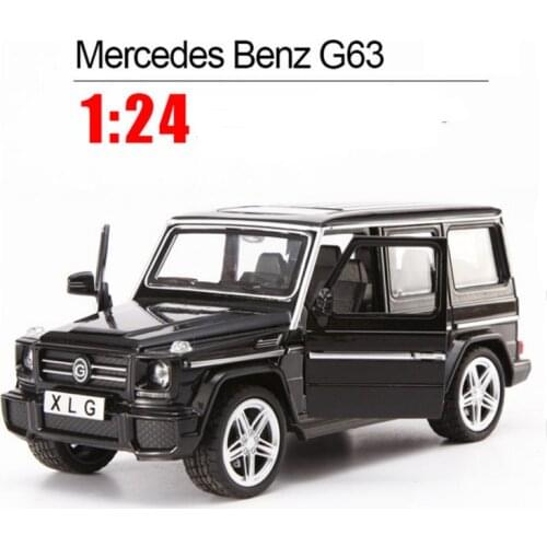 1:24 XLG Alloy Model Car G63 SUV kids toy Classic Metal Cars Diecast pull-back vehicle music sound light
