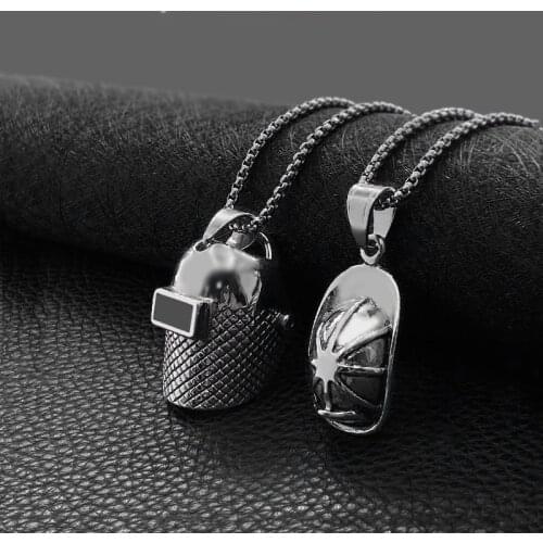 Fashion punk hat men pendant hip hop necklace titanium steel hanging neck jewelry hot sale