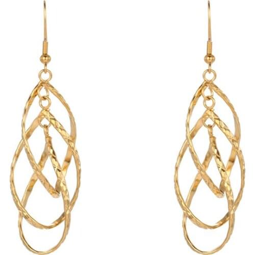 Fashion Korean Earrings Fashion Jewelry Tassel Retro Long Earrings Chain Metal Texture Earrings For Women Statement Earrings