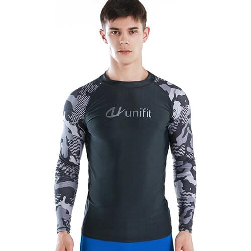 Mens Swimming T-shirt Swimsuit Beach UV Protection Rash Guard Diving Rashguard Swimwear Long Sleeve Surfing Suits Surf T-shirt