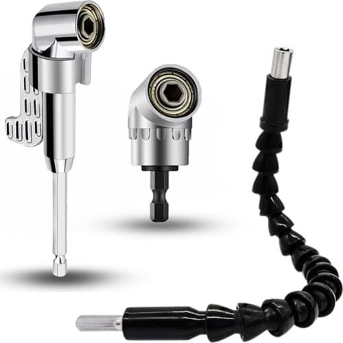 105 Degree Angle Screwdriver Set Holder Adapter Adjustable Bits Nozzles for Screwdriver Bit Right Angle Head Hex Bit Socket 1/4