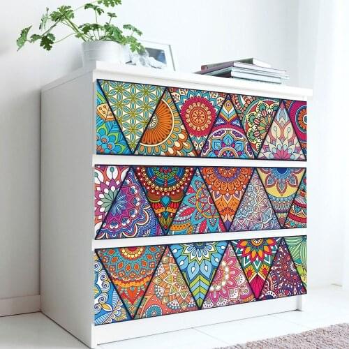 10/15/20cm Colorful Triangles Strip Tiles Wall Sticker Bathroom Kitchen Waist Line Decoration Wallpaper Peel & Stick Art Mural