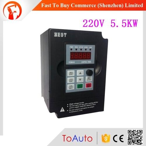 New 5.5KW 7.5HP 25A 1000Hz 1PH AC220V VFD Inverter for Air Compressor and CNC Spindle Motor