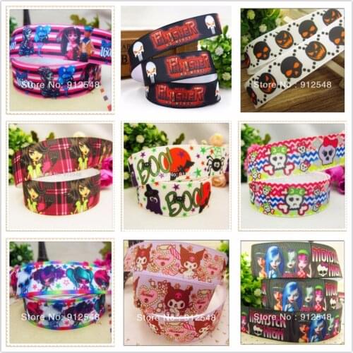 OOOT BAORJCT 158271,22mm 10Yard/lot Printed grosgrain cartoon ribbon, DIY handmadeHair accessories Material wedding gift wrap