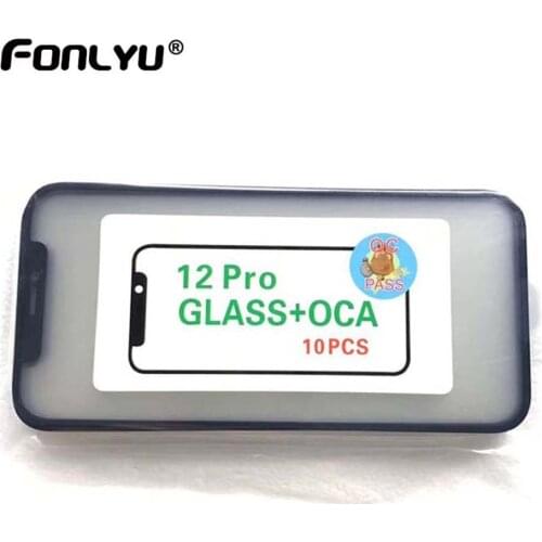 10pcs 1:1 Similar Original Glass With OCA Glue Film For iPhone 12 11 pro max X XS max LCD Front Touch Screen Outer Lens Parts
