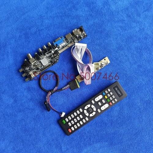 Fit CLAA173UA01A 1600*900 3663 TV digital signal universal display 40 pin LVDS AV VGA USB DVB LED LCD controller board Kit