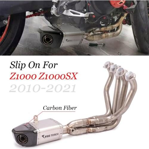 Full Exhaust System Pipe For Kawasaki Z1000SX Z1000 2010-2019 Motorcycle Exhaust Header Conncetor Tube Muffler Escape DB Killer