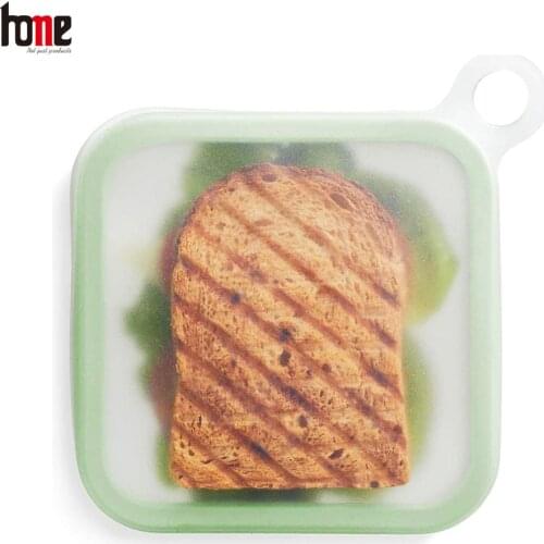 Silicone Food Container Lunch Box Sandwich Toast Case Leakproof Soft Sealed Reusable Kid School Office Picnic Kitchen Accessorie