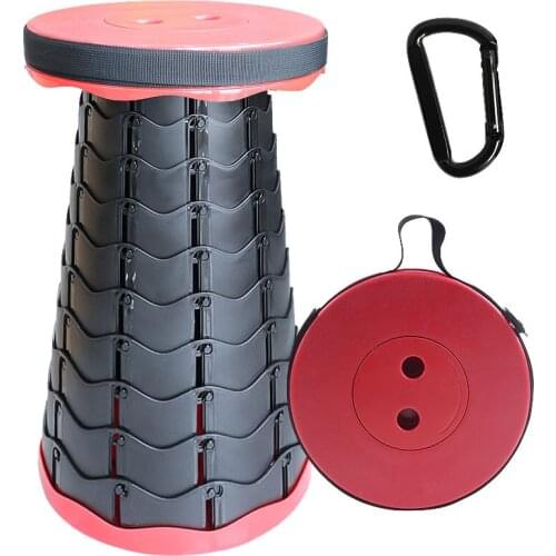Foldable Stool Telescopic Stool Adjustable Folding Camping Stool Fishing Folding Chair Portable Bearing 400LBS Retractable