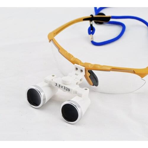 Dental Medical Surgery Binocular Magnifier 3.5 Times with 420mm Optical Glass Lens Portable Spectacle Magnifier