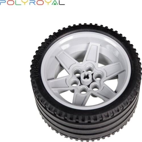 Building Blocks Technicalalal DIY al Parts Moc 68.8x36mm Tire Leather wheel Compatible Assembles Particles