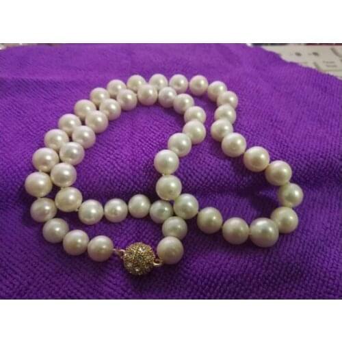 Gorgeous 10-11mm south sea white pearl necklace 18inch 14k/20
