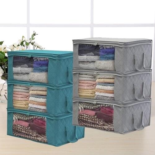 Space Saver Clothes Storage Bags Portable Clothing Bag Quilt Blanket Storage Bag Foldable Pouch Bag Dustproof Home Organizer Bag
