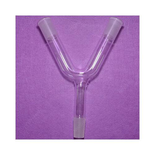 Y-shape Glass Connecting Adapter, Distillation Adapter,24/40 Joint, Lab Glass