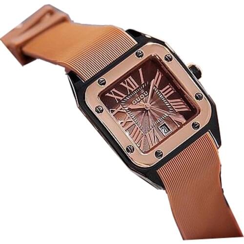Fashion GUOU Brand Watch Rectangula Quartz Ladies Womens Watches Leather Upscale Large Dial Top Luxury Women relogio feminino