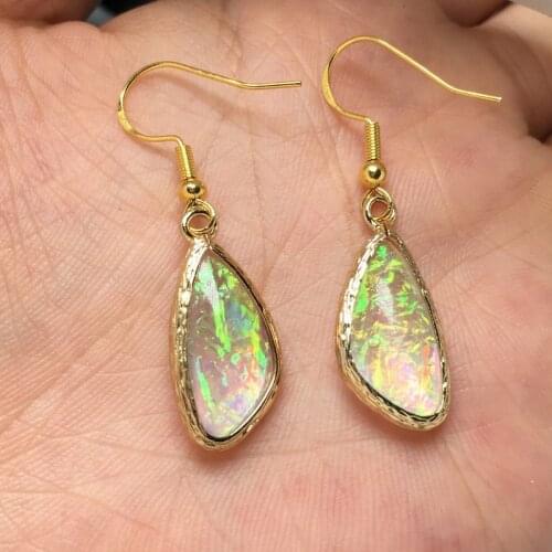 New girl fashion earrings white natural stone beads dangle lady earrings jewelry making DIY crafts size 11x23mm