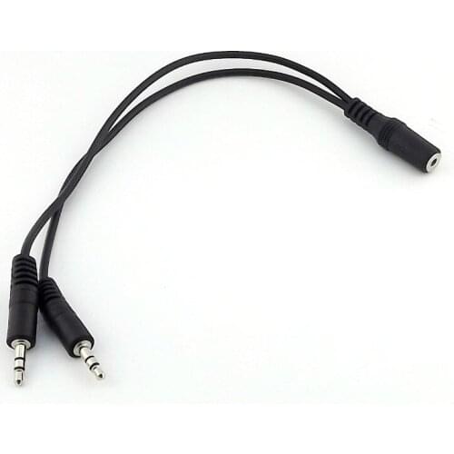 1pc 3.5mm 1/8" Female Stereo To Dual 3.5mm Male Y Splitter Headphone Audio AUX Cable 28cm