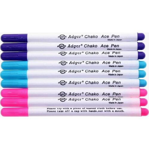 ADGER Water Erasable Invisible Pen Invisible for clothing and shoes making Vanishing Ink Pen for Garment &Cross Stitch use