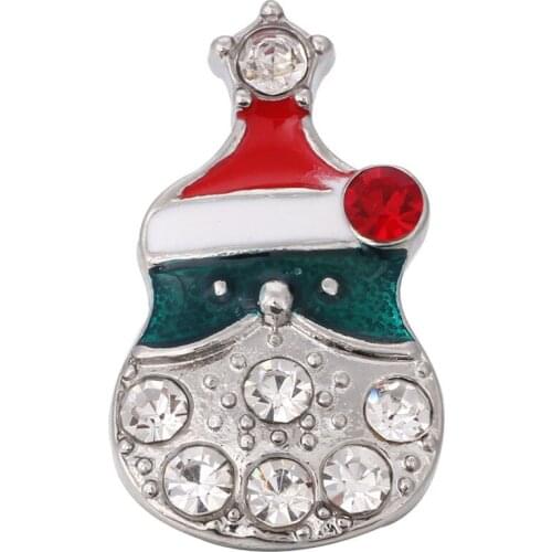 10pcs/lot New Snap Jewelry Christmas Crystal Snap Buttons DIY 18mm Snaps Bracelet for Women Christmas Gift ZA3026A