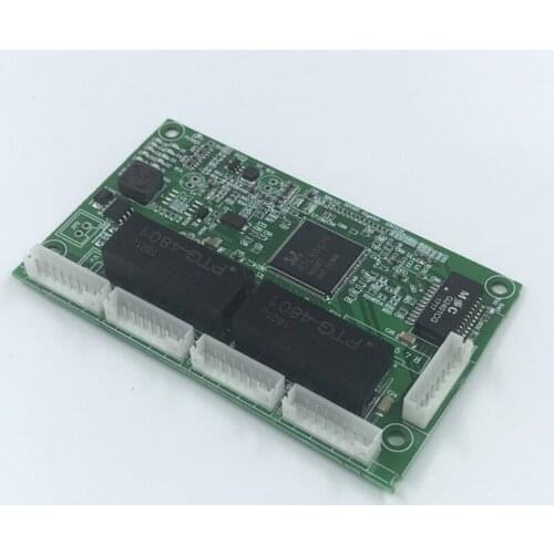 OEM PBC 4 Port Gigabit Ethernet Switch Port with 4 pin way header 10/100/1000m Hub 4 way power pin Pcb board OEM screw hole