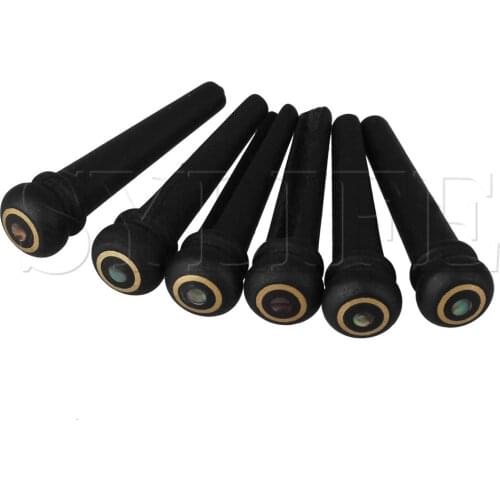 6 x Multicolor Dot Guitar Bridge Pin Nut For Acoustic Guitar Black Ebony Shell