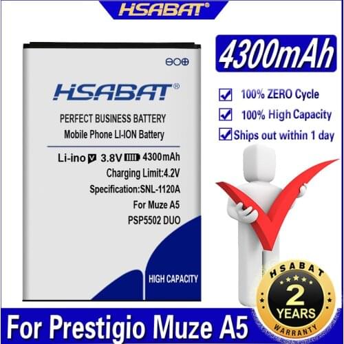 HSABAT 4300mAh Battery for Prestigio Muze A5 PSP5502 PSP 5502 DUO MultiPhone PSP5502 DUO PSP 5502 PSP3507 DUO for Wize N3