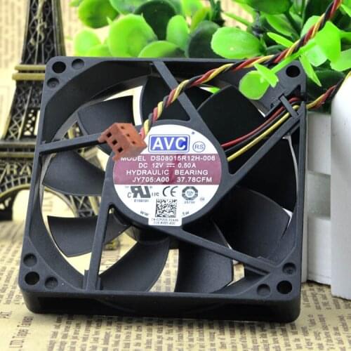 Free shipping!!! 5pcs/lot AVC DS08015R12H-006 8015 80*80*15mm 8CM 12V 0.50A cooling fan