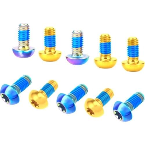 12 Pcs/Box Titanium Alloy Bike Brake Disc Bolts M5x10mm T25 Torx Head Fixing Screw for bicycle Cycling Accessories