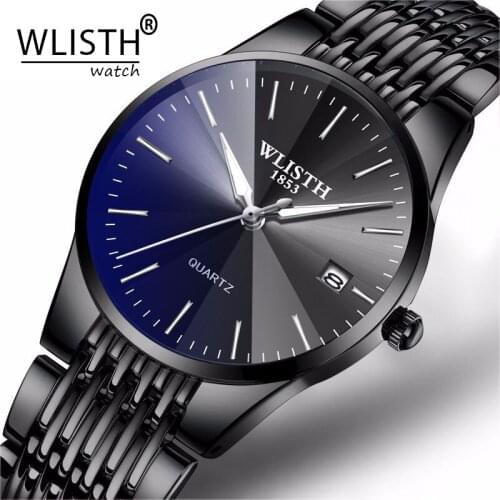 WLISTH Top Brand Luxury Mens Watches Waterproof Business Watches Man Quartz Ultra-thin Wrist Watch Male Clock Relogio Masculino