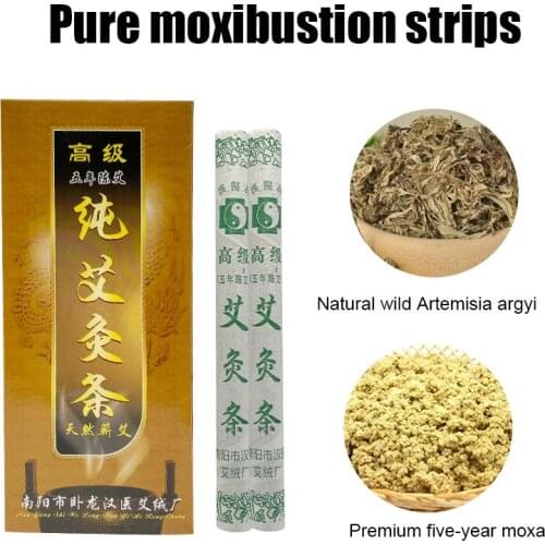 Five Years Pure Mugwort Sticks Acupuncture Points Therapy Warm Moxibustion Plaster Detox Roll Chinese Herbal Artemisia Stick