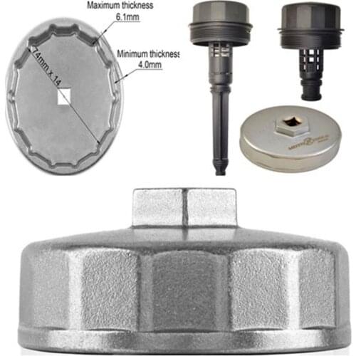Chuang Qian 74mm 14 Flute Oil Filter Wrench Cap Housing Tool Socket Removal Tools For Mercedes Benz S320/350/400/430/450/500/600