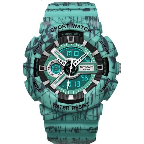 Dual Time Zone Couple Digital Watches Multifunctional Sports Watch for Men Women Luminous Waterproof Mens Electronic Wristwatch