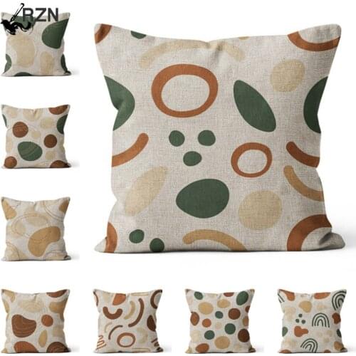 Home Decor Abstract Geometric Pattern Cushion Cover Nordic Style Cotton Linen Pillowcase Decorative for Sofa Farmhouse 45X45CM