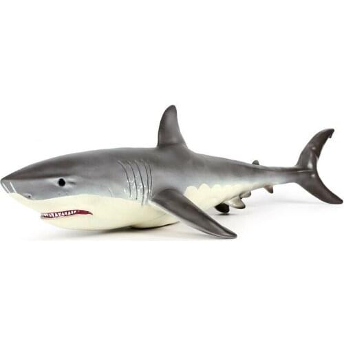 55CM Large Size White Shark Big Shark Figures Model Sea Life Animals Soft Great Lifelike Educational Toys For Kids Gift