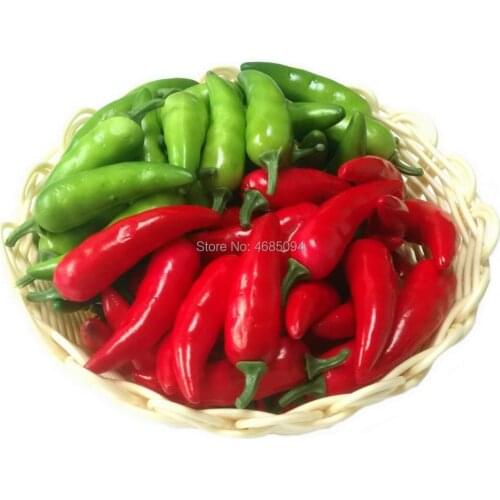 Gresorth 50pcs Artificial Simulation Red Green Pepper Chili Home Kitchen Food Toy Decoration Photography Props