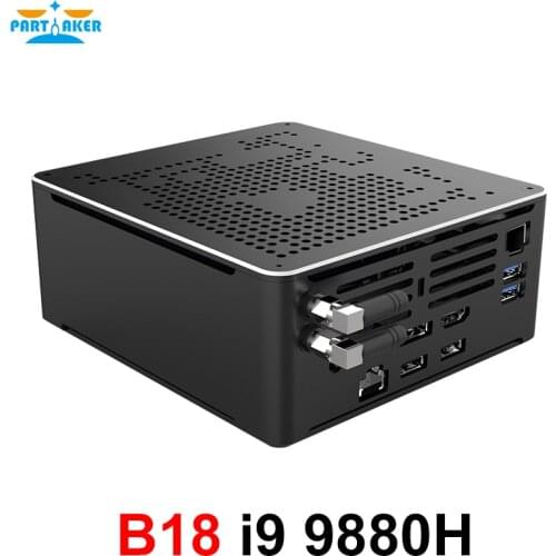 Gaming Mini PC i9-9880H 8 Core 16 Threads 2*DDR4 2666MHz 2*M.2 Nuc Windows 10 Pro Linux Desktop Computer AC Wifi DP HDMI