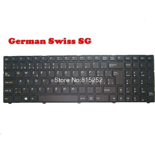 Laptop Keyboard For MEDION AKOYA P7645 MD60284 MD60328 MD60437 MD60438 MD60610 MD60636 With Frame Swiss German SG Blue edge